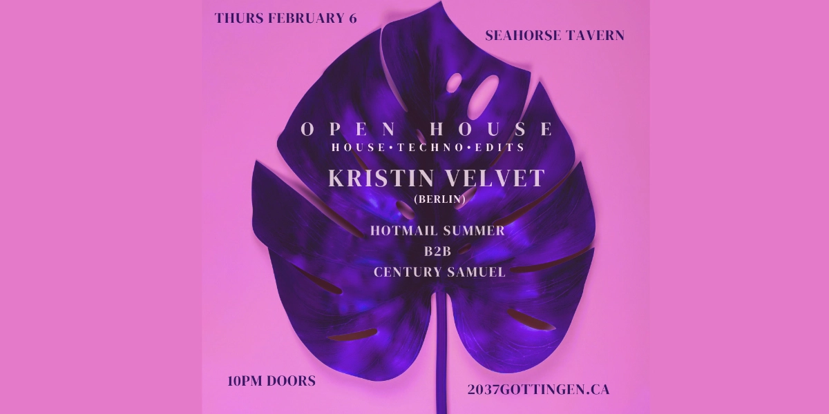 Event image for OPEN HOUSE PRESENTS: KRISTIN VELVET