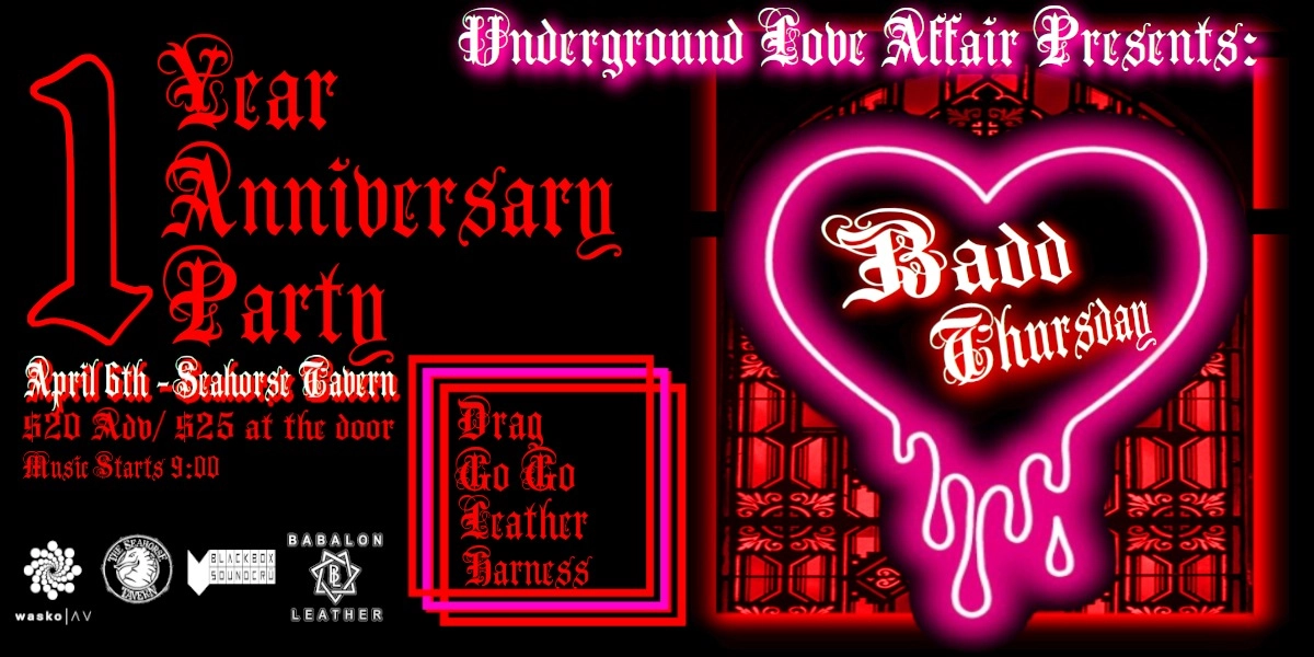 Event image for Underground Love Affair @ The Seahorse Tavern