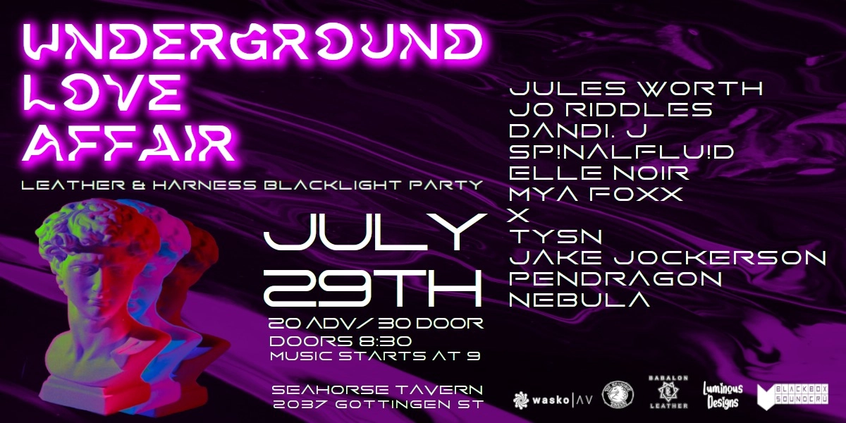 Event image for Underground Love Affair @ The Seahorse Tavern