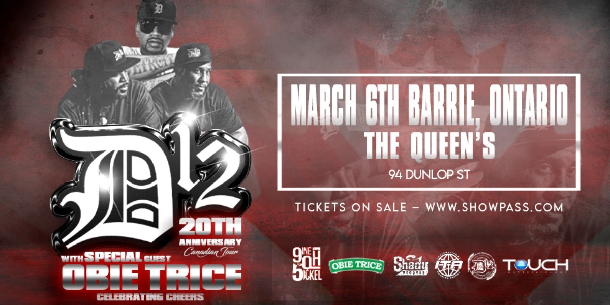 Event image for D12 - 20th Anniversary Tour w/ Obie Trice - Barrie