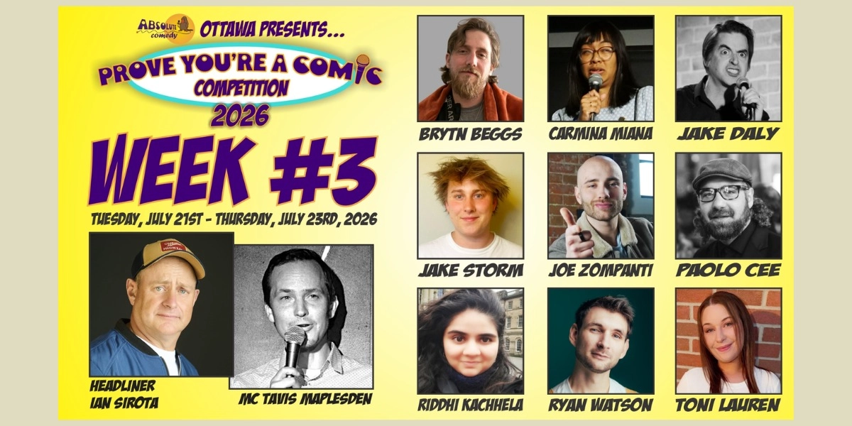 Event image for Prove You're a Comic Week #3 with Headliner Ian Sirota and MC Tavis Maplesden