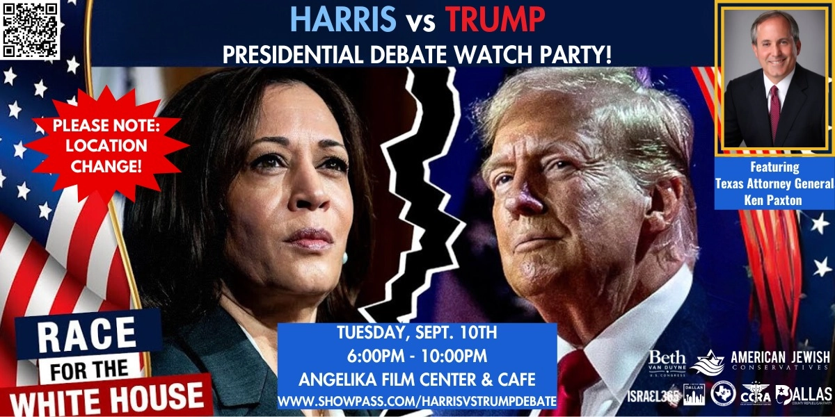Event image for Presidential Debate Watch Party Featuring TX Attorney General Ken Paxton!