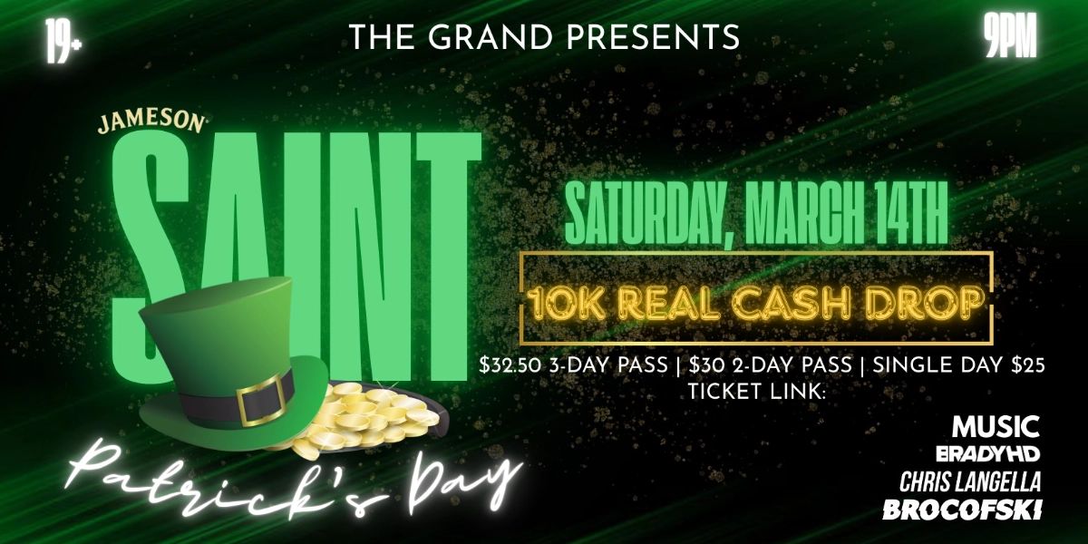 Event image for St. Patrick's Day Bash - 10K Drop REAL CASH