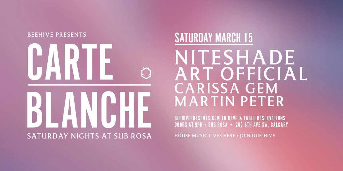 Event image for CARTE BLANCHE • 03.15.25