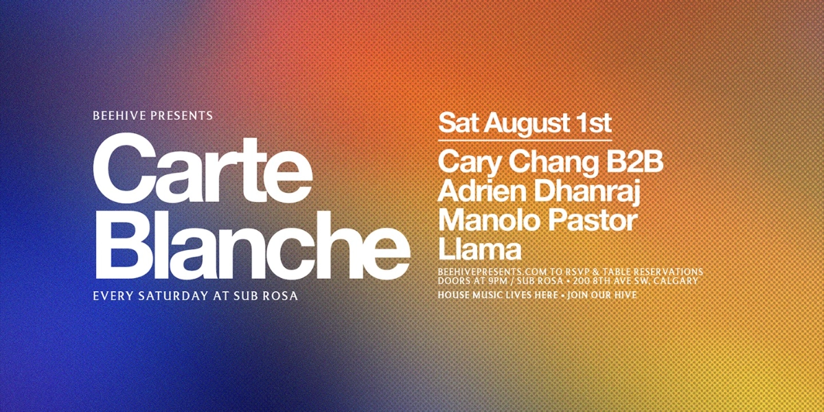 Event image for CARTE BLANCHE • 08.01.26 (AUGUST LONG)