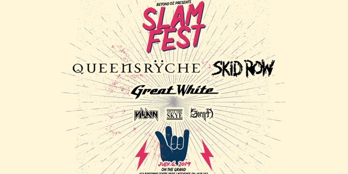 Event image for SLAM FEST tickets available at box office. ft Queensrÿche, SKID ROW, Great White.