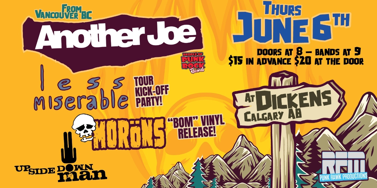 Event image for Another Joe w/Less Miserable, The Moröns, Upside Down Man