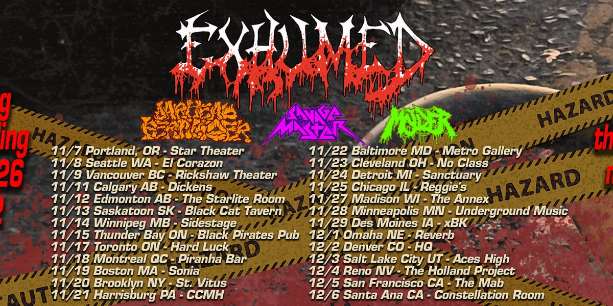Event image for EXHUMED (ALL AGES) w/ JARHEAD FERTILIZER, SAVAGE MASTER & MOLDER
