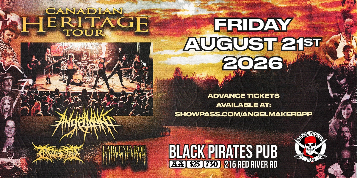 Event image for ANGLEMAKER w/ INGESTED & LARCENIA ROE (ALL AGES)