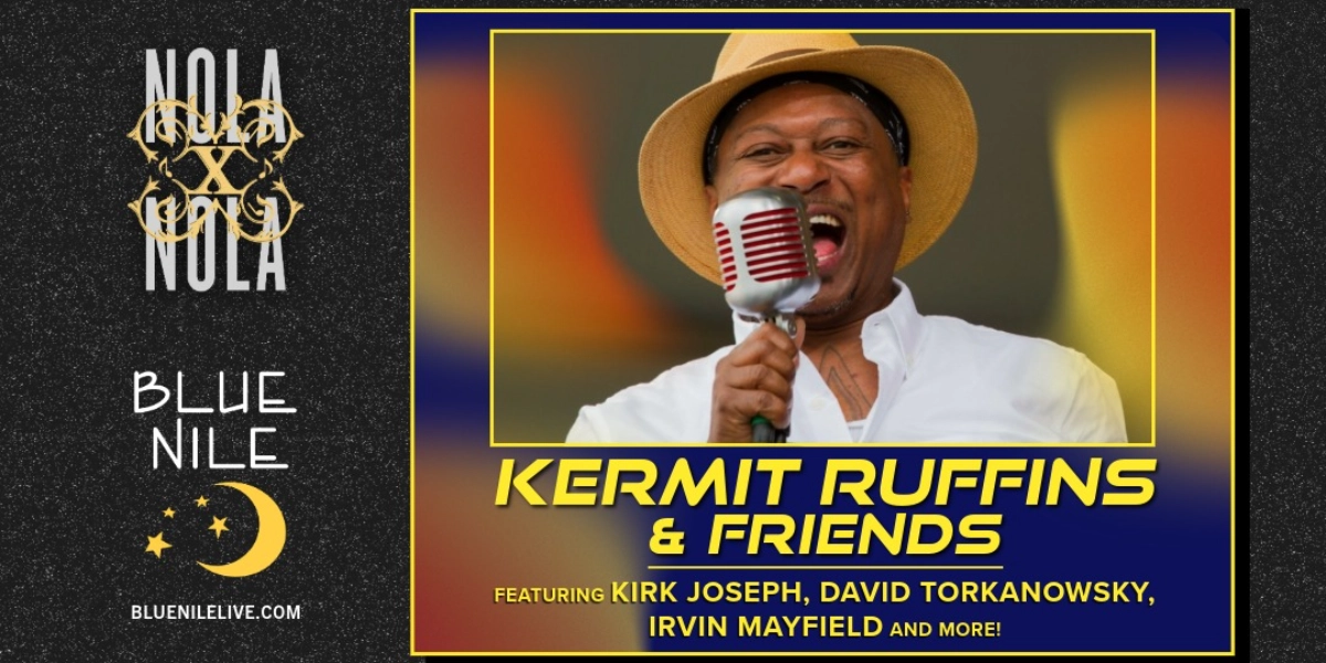 Event image for Kermit Ruffins and Friends ft. Kirk Joesph, David Torkanowsky, Irvin Mayfield + more