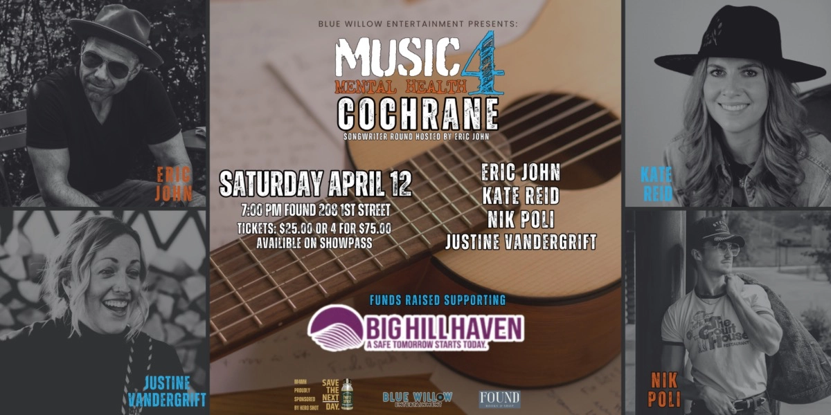Event image for BWE Presents: Music 4 Mental Health: Cochrane Songwriters Round