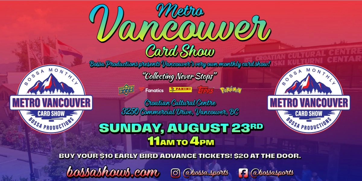 Event image for FREE Admission - Metro Vancouver BOSSA Card Show - Sun, Aug 23, 2026