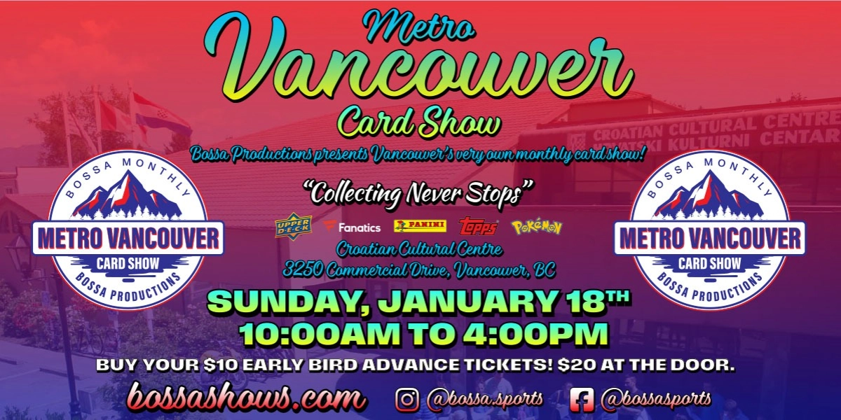 Event image for Bossa Sports & TCG Metro Vancouver Card Show - Jan 18, 2026