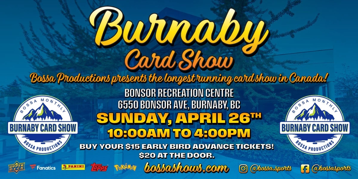 Event image for Bossa Burnaby Card Show - Sun, Apr 26, 2026