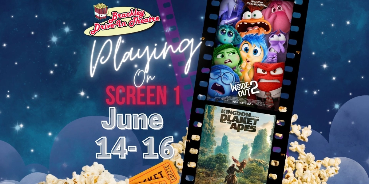 Event image for Screen 1: Inside Out 2 - [G] and Kingdom of the Planet of the Apes - [PG]
