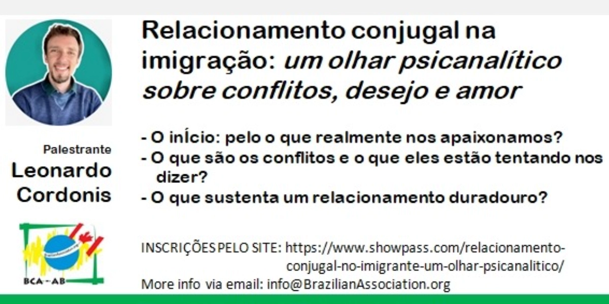 Event image for Relacionamento conjugal na imigração: um olhar psicanalítico.
