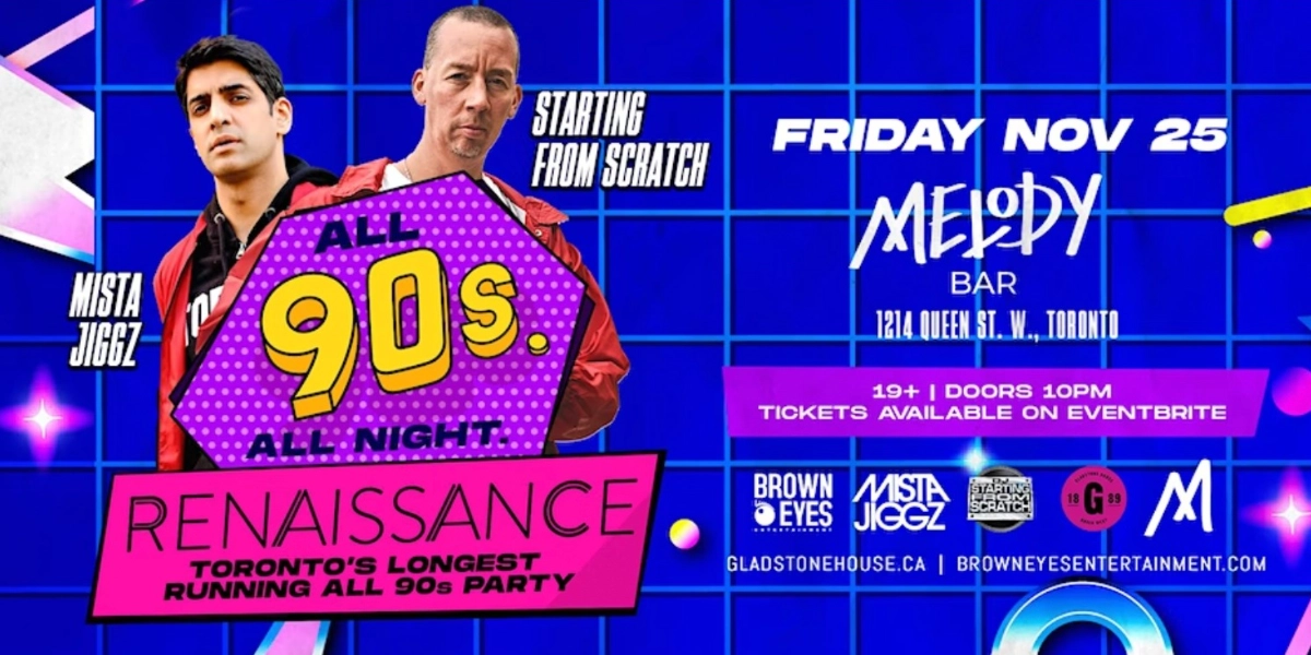 Event image for Renaissance - ALL 90s w/DJ Starting From Scratch & Mista Jiggz