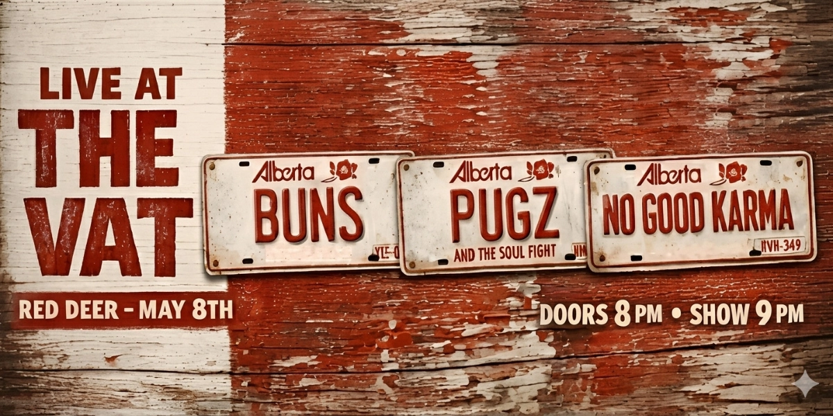 Event image for BUNS, PUGZ, and NO GOOD KARMA