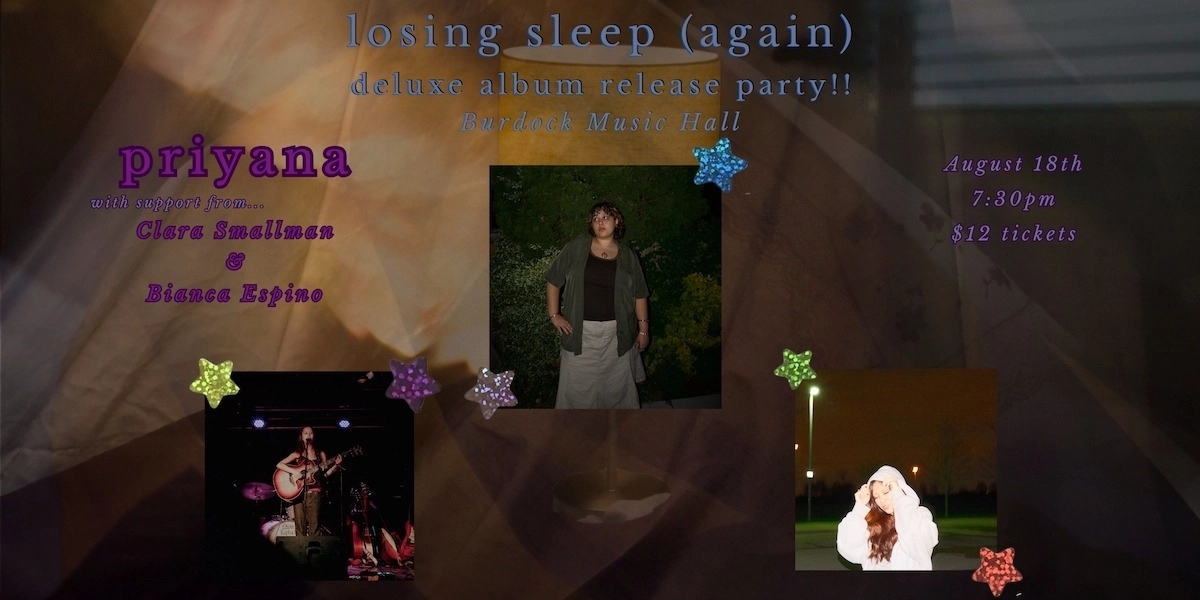 Event image for Album Release Party: priyana with Clara Smallman and Bianca Espino