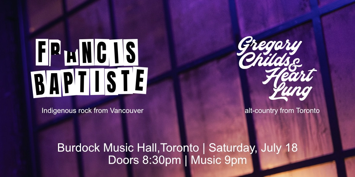 Event image for Francis Baptiste (from Vancouver) w Gregory Childs & Heart Lung