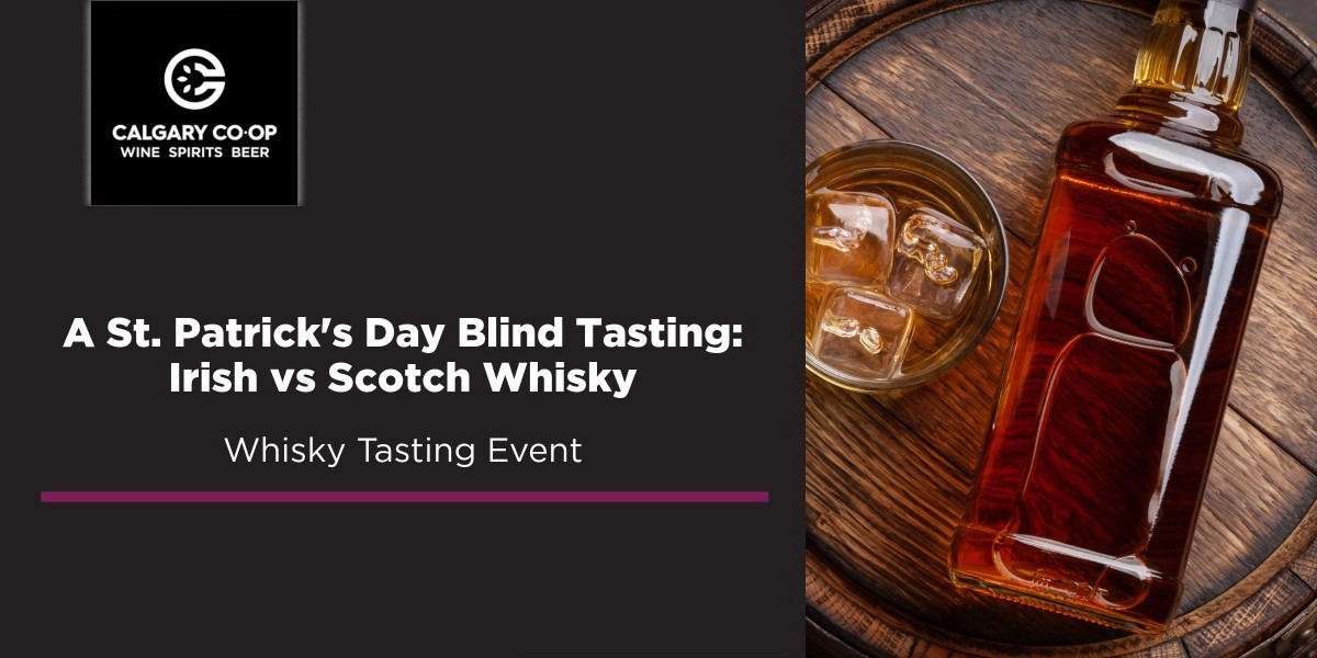 Event image for A St. Patrick’s Day Blind Tasting: Irish vs Scotch Whisky - Oakridge