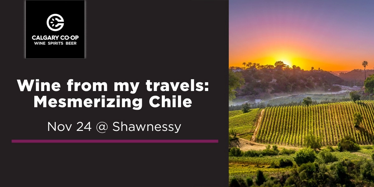 Event image for Wine from my travels: Mesmerizing Chile - Shawnessy