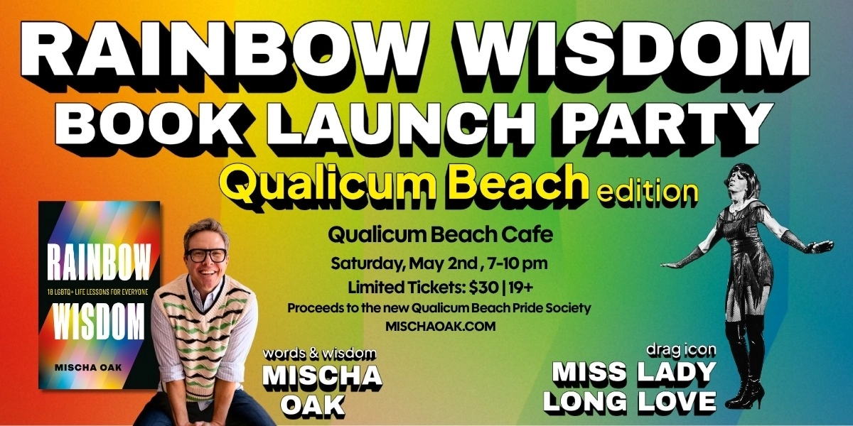 Event image for Rainbow Wisdom Book Launch Party - Qualicum Beach Edition