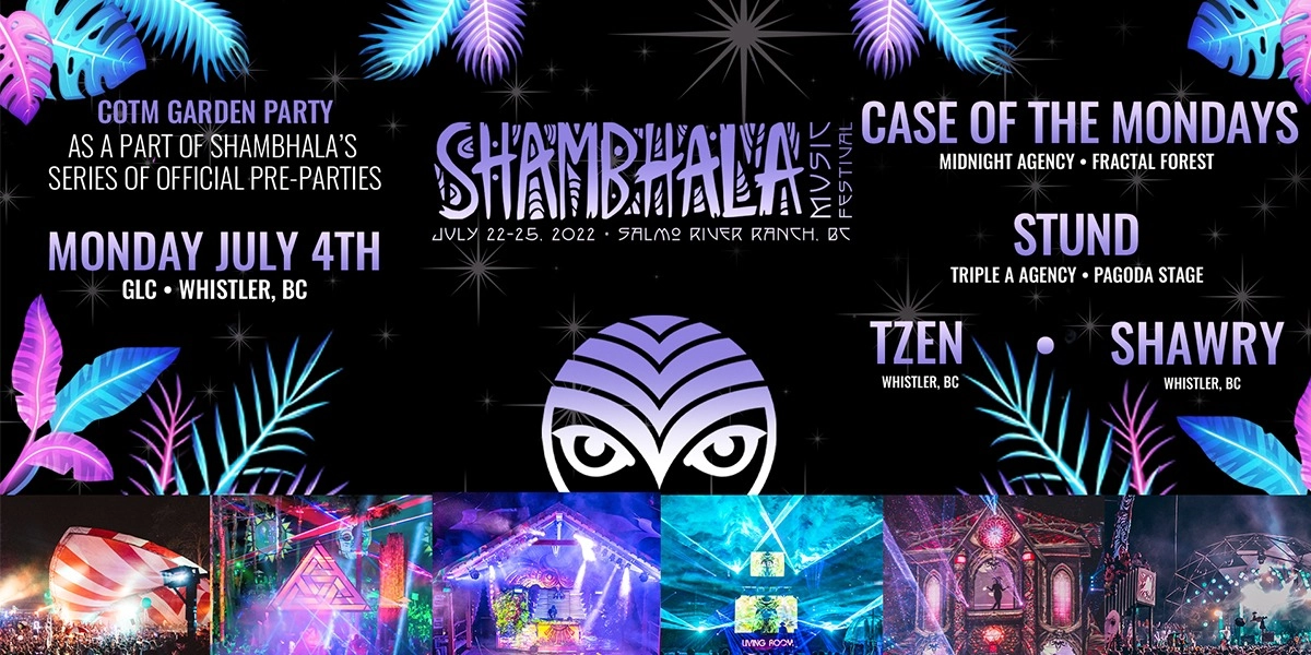Event image for THE OFFICIAL SHAMBHALA PRE PARTY - WHISTLER GARDEN PARTY!