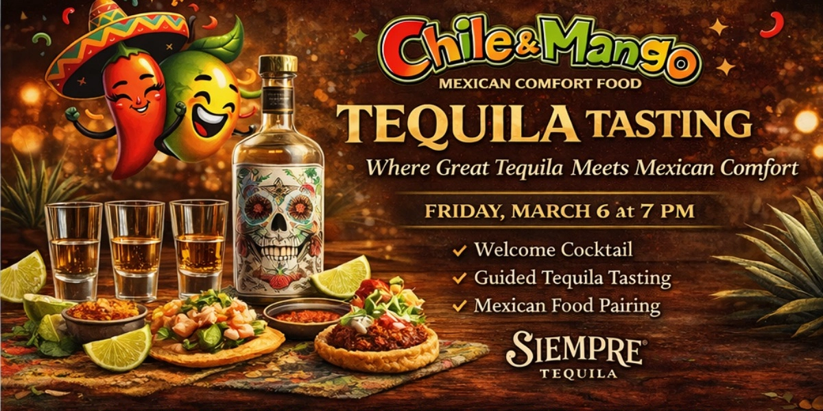 Event image for Tequila Tasting Night at Chile N Mango