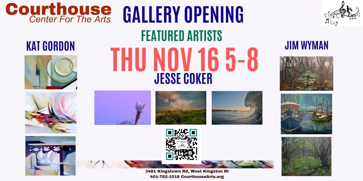 Event image for Gallery Opening Gordon, Coker, wyman 11-16-23 THU 5PM