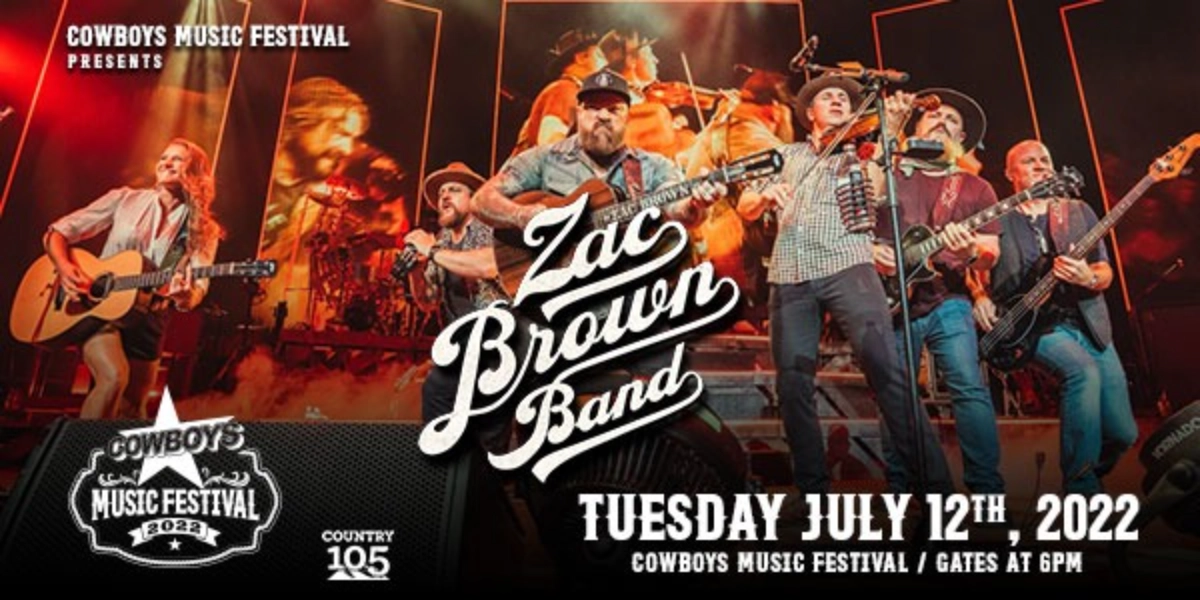 Event image for ZAC BROWN BAND| COWBOYS MUSIC FESTIVAL | TUESDAY, JULY 12