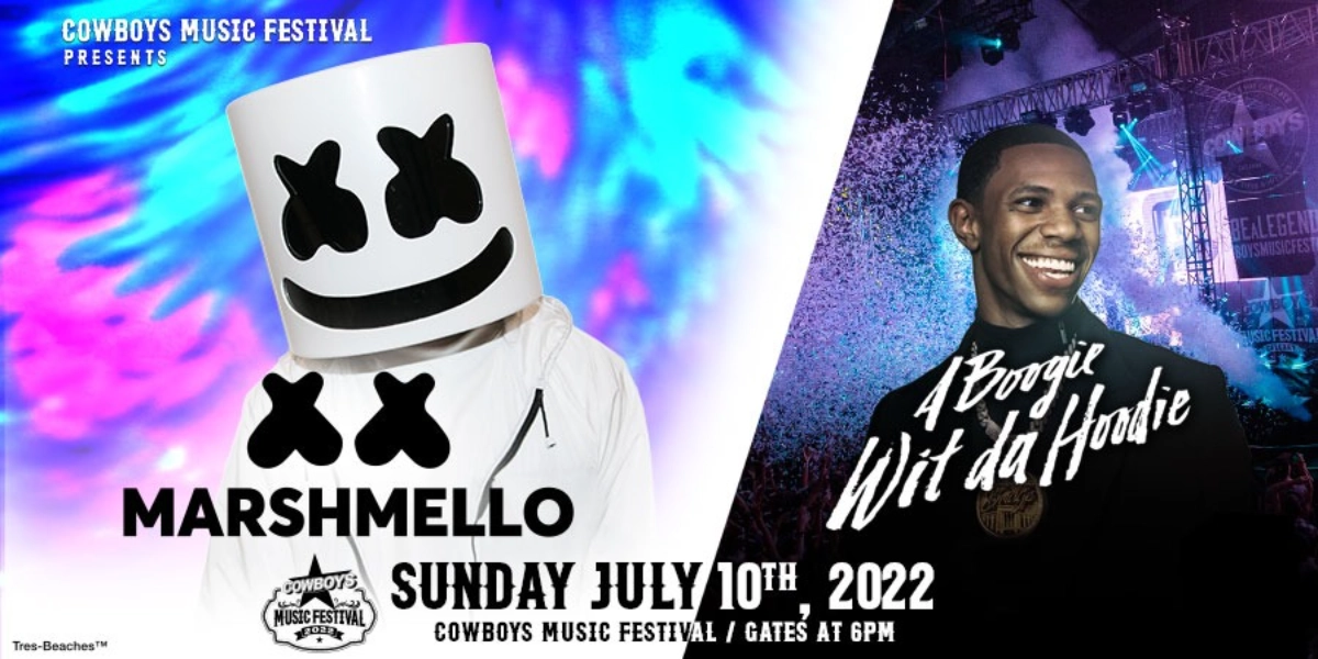 Event image for MARSHMELLO + A BOOGIE WIT DA HOODIE | COWBOYS MUSIC FESTIVAL | SUNDAY, JULY 10