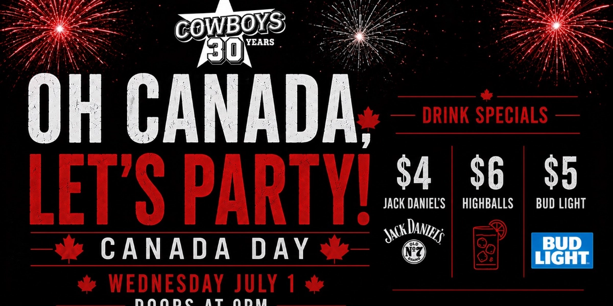Event image for CANADA DAY PARTY | COWBOYS DANCE HALL