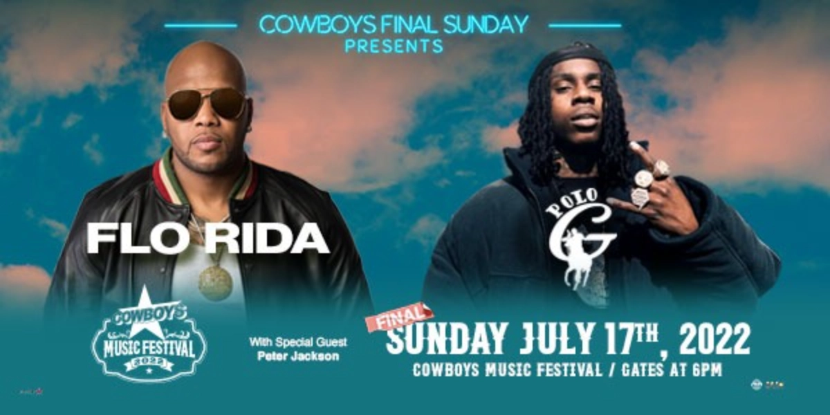 Event image for POLO G + FLO RIDA | COWBOYS MUSIC FESTIVAL | SUNDAY,  JULY 17th