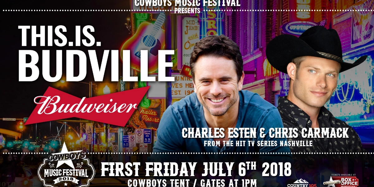 Event image for Cowboys Presents: BUDVILLE Feat. Charles Esten & Chris Carmack