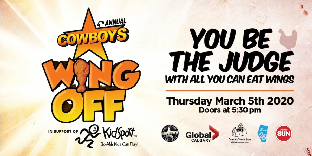 Event image for Cowboys 4th Annual Wing Off in Support of KidSport Calgary