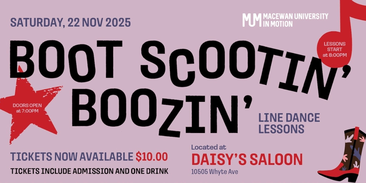 Event image for Boot Scootin' Boozin' - Dance Lessons with MacEwan in Motion