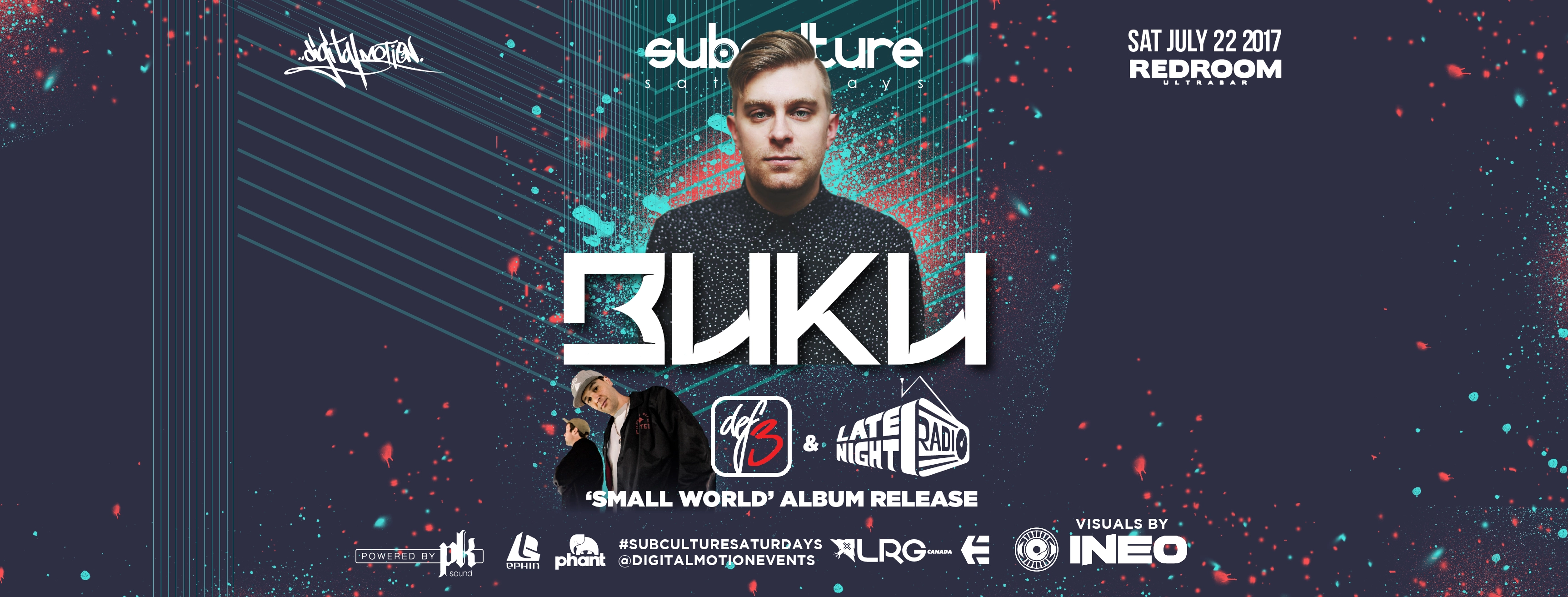 Event image for BUKU w/ DEF3 & Late Night Radio at SUBculture Saturdays