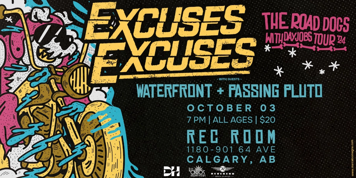 Event image for Excuses Excuses, Waterfront, & Passing Pluto live at The Rec Room