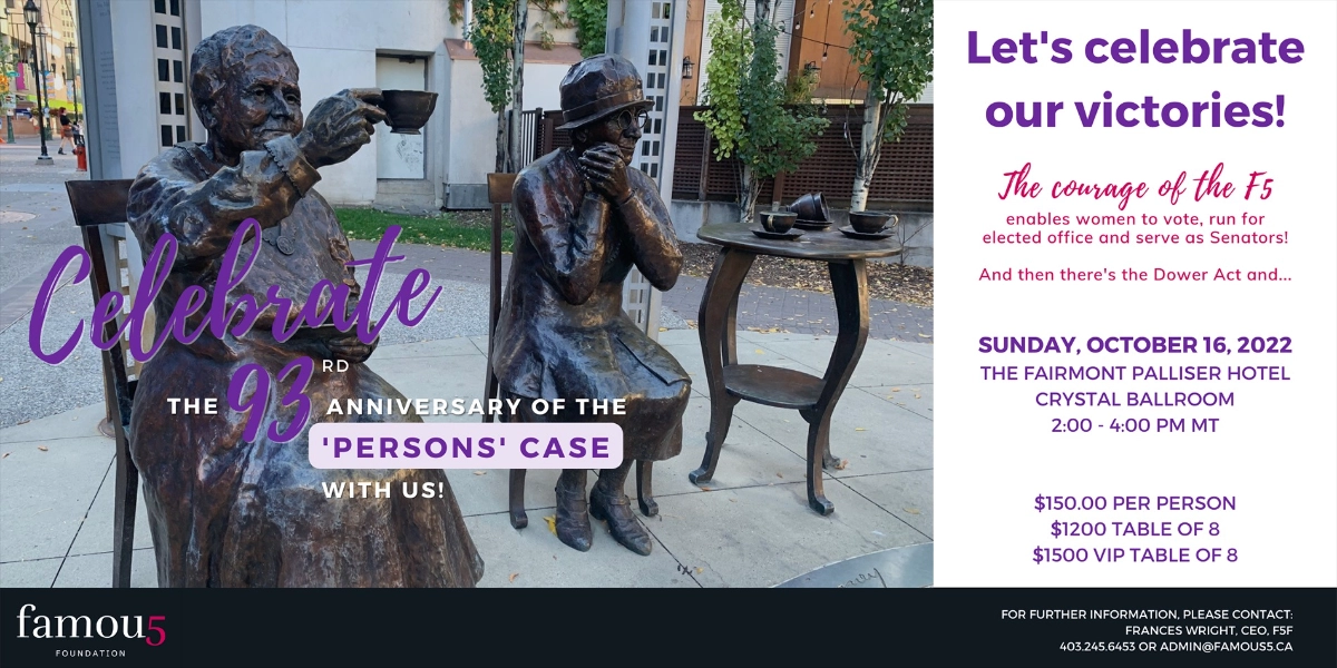 Event image for Celebrating Women's Leadership - 93rd Anniversary of the ‘Persons’ Case Pink Tea