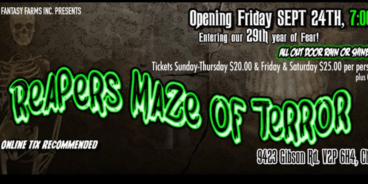 Event image for REAPERS MAZE OF TERROR