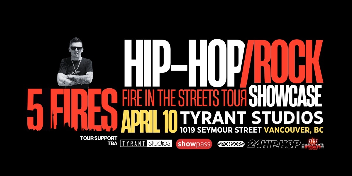 Event image for Fire in the Streets - Hip-hop/Rock Showcase (Feat. 5 Fires)