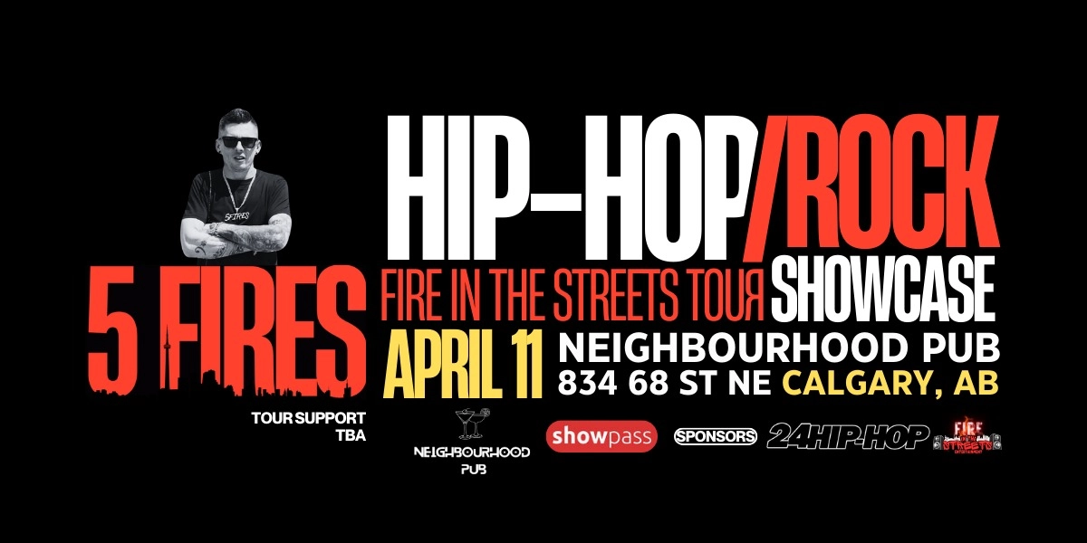 Event image for Fire in the Streets - Hip-hop/Rock Showcase (Feat. 5 Fires)
