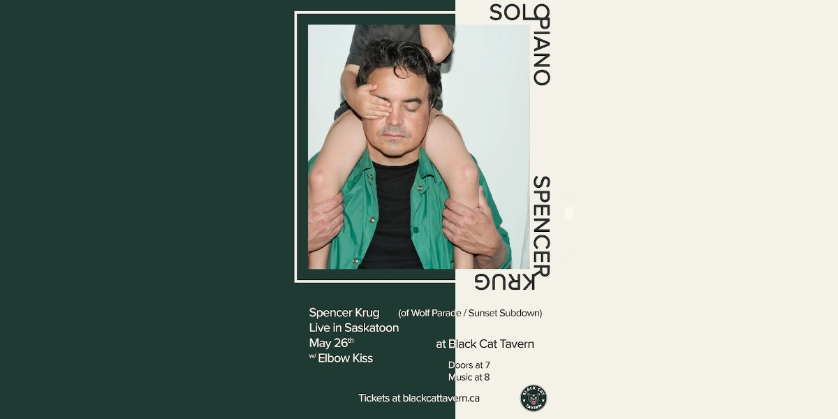 Event image for Spencer Krug (Wolf Parade / Sunset Rubdown) LIVE at Black Cat Tavern w/ Elbow Kiss