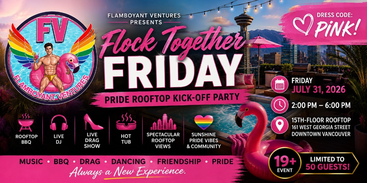 Event image for 🌸 Flock Together Friday – Pride Rooftop Kick-Off Party