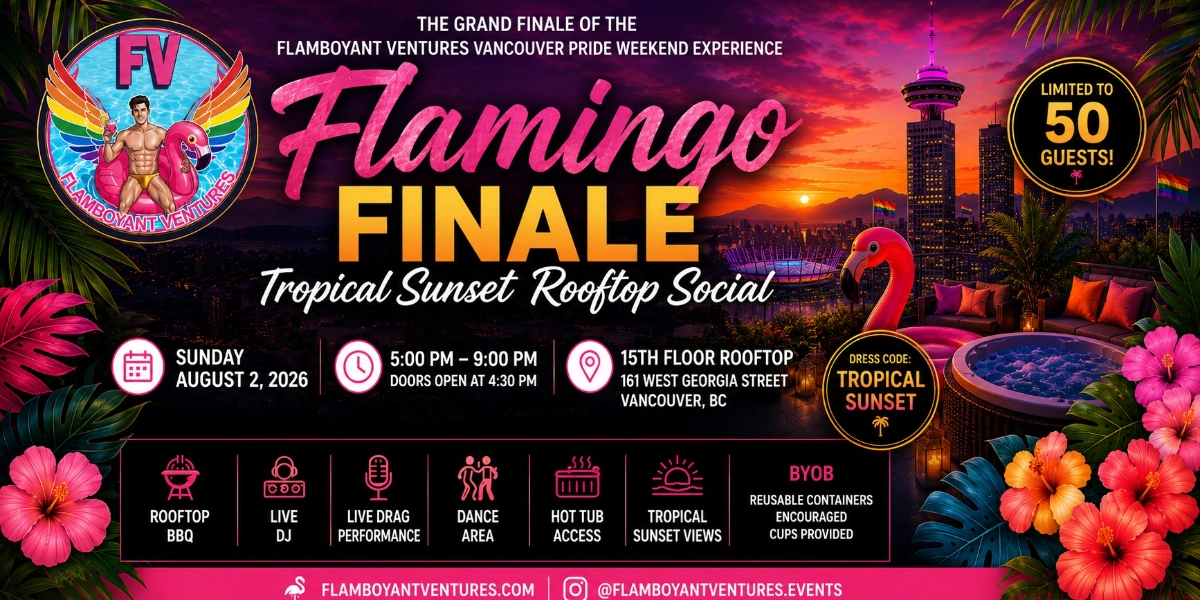 Event image for Flamingo Finale – Tropical Sunset Rooftop Social