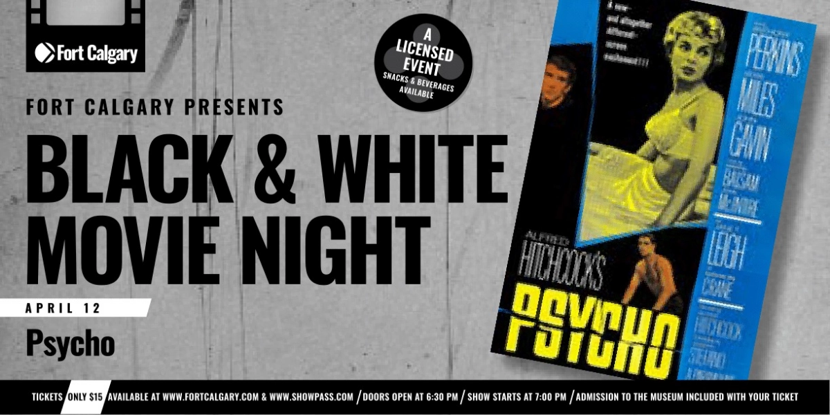 Event image for Fort Calgary Presents: Black & White Movie Nights