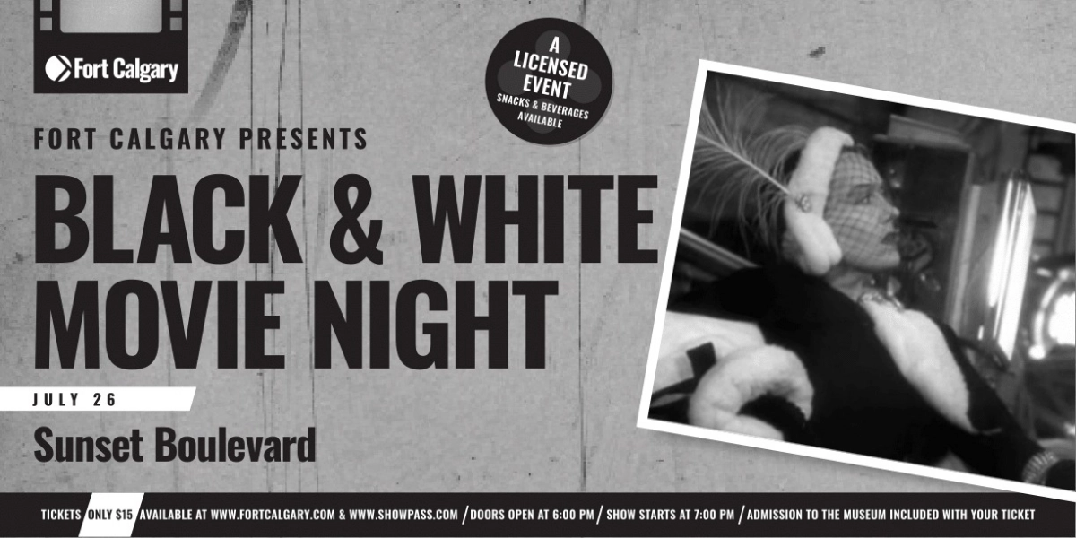Event image for Fort Calgary Presents: Black & White Movie Nights