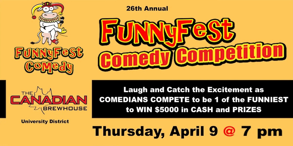 Event image for Thursday, April 9 @ 7 pm - COMEDY COMPETITION @ FunnyFest Comedy YYC