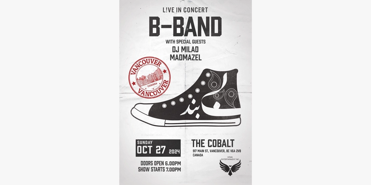 Event image for B-Band (Iranian Alt Rock) with DJ Milad, Madmazel